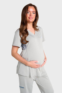 Maternity Fleece-Lined Scrub Top