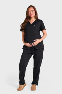 Maternity Fleece-Lined Scrub Top