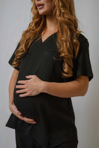 Maternity Fleece-Lined Scrub Top