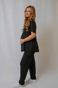 Maternity Fleece-Lined Scrub Top